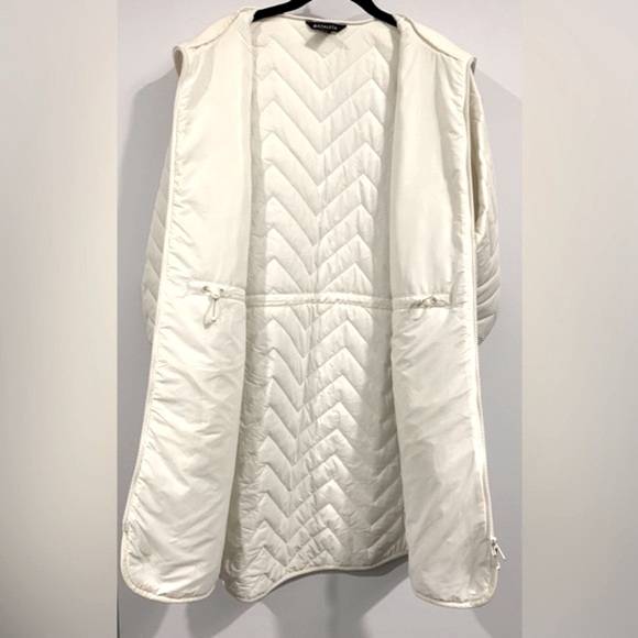 NWOT, Athleta Quilted w/ Belt "Mendocino Coat" in Magnolia White, Sz Medium TALL - Picture 7 of 14